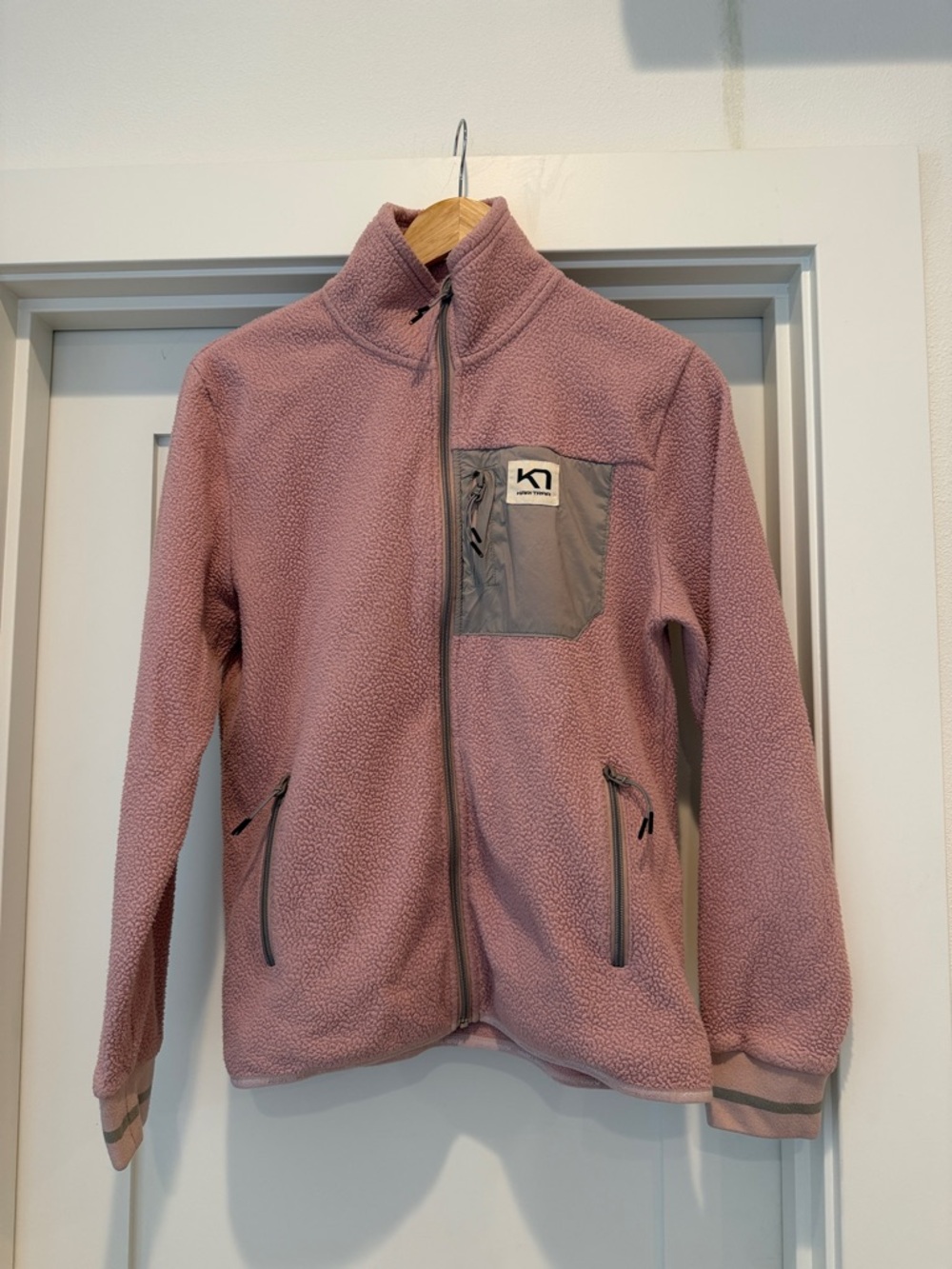 Kari Traa Mauve Pink Full-Zip Fleece Jacket with Chest Pocket